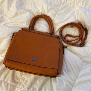 Saddle brown medium leather satchel